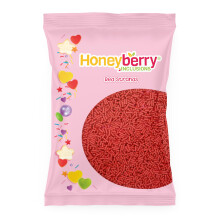 Red Sugar Strands Sprinkles 55g Sachet - Natural Edible Red Vermicelli Sprinkles - Perfect for Baking, Cupcakes and Cake Decorations, Ice Cream