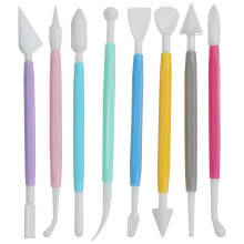 WOLMIK Fondant Tools, 8 Pcs Cake Decorating Tools Icing Sugar Clay Tools Sculpting Cake Modelling Tools Baking Accessories DIY Tool
