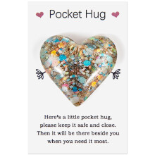 Pocket Hugs Heart Keepsake Gifts for Women Friends - Positive Good Luck Gifts for Birthday Wedding Christmas Mother's Day Valentine's (Gray)