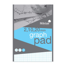 Silvine A4 Professional Graph Pad. 50 Sheets of Quality 90gsm Paper, A4GP21020