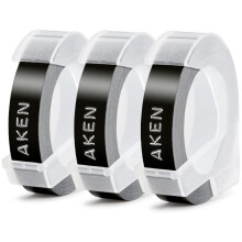 Aken Compatible with Dymo Embossing Label Tape Black Refill for Omega Label 9mm x 3m S0898130