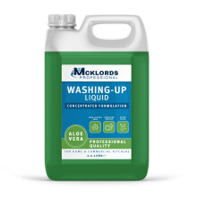 McKLords Professional Aloe Vera Washing Up Liquid 2.5L - Concentrated Formula for Sparkling Clean Dishes - Hygienically Cleans & Cuts Through Grease