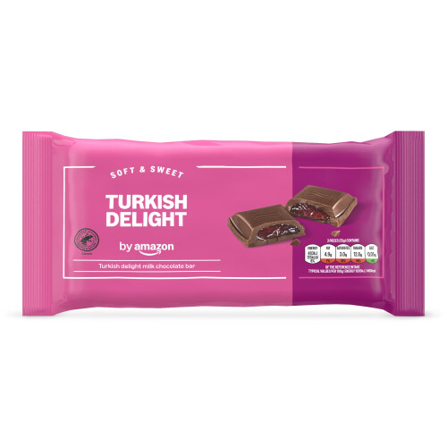 by Amazon Turkish Delight Milk Chocolate Bar, 150g