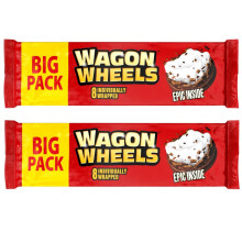 Twin Pack of Wagon Wheels – 2 x 8 Individually Wrapped Biscuits – Classic Chocolate Coated Mallow