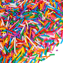 Rainbow Sprinkles for Cake Decorating - Edible Colourful Sugar Strands, Sprinkles Cake Decorations for Ice Cream Toppings, Donuts