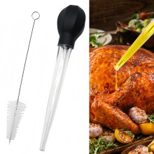 Turkey Baster,Baster for Cooking,Turkey Oil Dropper with Cleaning Brush,Large Turkey Injector Long Turkey Baster for Oiling and Marinating Turkey