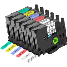 NineLeaf 6 X Compatible for Brother P-Touch 12mm Label Tape TZe-131 TZe-231 TZe-431 TZe-531 TZe-631 TZe-731 12mm 0.47 Laminated TZ Tape Work for