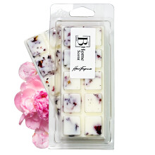 bhomescent Peony & Blush Suede Handmade Strong Scented Soy Wax Melts Snap Bars, Long-Lasting Perfume Wax Melts, Natural Soy Wax