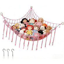 Tassel Macrame Toy Hammock, Hanging Stuffed Animal Storage Net, Boho Aesthetic Wall Corner Organizer