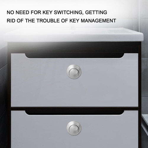 10 Pcs Push Button Keyless Lock Latch Cupboard Caravan Lock for Rv Drawer Cabinet Doors Thickness 1 hy 2