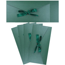 4 Pack Kraft Paper Envelopes with Ribbons, 22 * 10.9 cm Luxury Mailing Envelopes, Invitation Envelope for Festival, Party, Greeting Cards