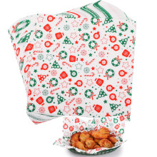 GeeRic Merry Christmas Greaseproof Paper, 100pcs Christmas Wax Paper Sheets for Food Wrapping