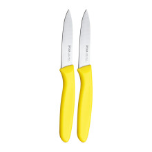 OPOLIA Paring Knife Fruit Knife Set (Pack of 2), Stainless Steel, Extra Sharp Blades, Sturdy Plastic Handle