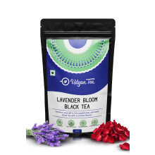 Udyan Tea Lavender Bloom Black Tea - 100g (50 Cups) | Aromatic Lavender & Rose Petal Blend | Promotes Sleep & Stress Relief | Loose Leaf