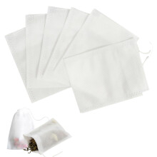 100PCS Reusable Tea Filter Bags with Drawstring – Empty Tea Bags for Loose Leaf Tea, Coffee, Herbs & Spices – Biodegradable