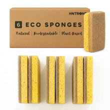 HNTR Eco Sponges Washing Up | Eco Washing Up Sponge Scourers | Natural Cellulose Sponge & Sisal Scrubber