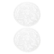 sourcing map 2 Pcs Lace Doilies for Tables, 12 Inch Round Lace Placemats, Handmade Crochet Cotton Lace Coasters for Kitchen Dining Room Wedding