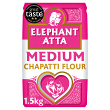 Elephant Atta Medium Chapatti Flour 1.5kg – Atta Flour for Roti, Naan & Chapattis