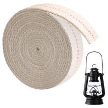 Quwem 6.56 Feet Oil Lamp Wick, 1 Inch Flat Cotton Lanterns Wicks Replacement with Genuine Red Stitch for Kerosene Lanterns Candle Burners and