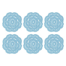 sourcing map 6Pcs Crochet Doilies Handmade Tray Doilies 4" Round Cloth Placemats Lace Coasters for Crafts, Daily Use, Festivals, Home Decoration