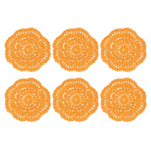 sourcing map 6Pcs Crochet Doilies Handmade Tray Doilies 4" Round Cloth Placemats Lace Coasters for Crafts, Daily Use, Festivals, Home Decoration
