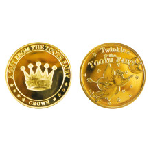 Namvo 2pcs Tooth Fairy Coins, Tooth Fairy Coin Gifts for Boys and Girls, Tooth Fairy Souvenirs, Gold Tooth Fairy Coins, Tooth Fairy Gift Souvenirs