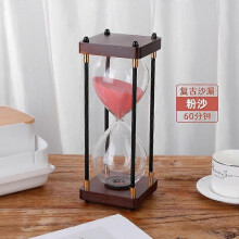 (Pink 60min) Large Hourglass 60 Minutes, Hourglass, Rainbow Glass Hourglass, Gift Hourglass, for Home, Desk