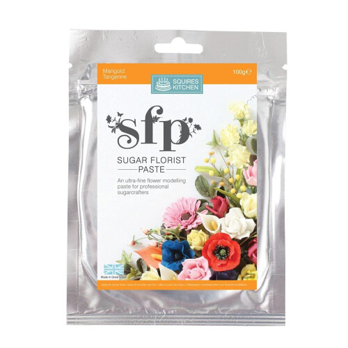 Squires Kitchen Sugar Florist Paste (SFP) Marigold Tangerine 100 Gram