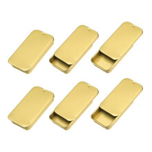 sourcing map 6pcs Metal Tin Box, 2.4x1.3x0.4 Mini Portable Rectangular Empty Tinplate Small Storage Container Airtight Tins with Lids for Candy