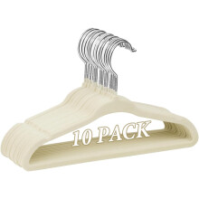 Velvet Hangers 10 Pack - Non-Slip Clothes Hangers Ultra-Slim Space Saving Kids Hangers, Wardrobe Organisers for Skirts, Jackets & Clothes