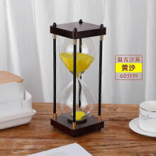 (Yellow 60min) Large Hourglass 60 Minutes, Hourglass, Rainbow Glass Hourglass, Gift Hourglass, for Home, Desk