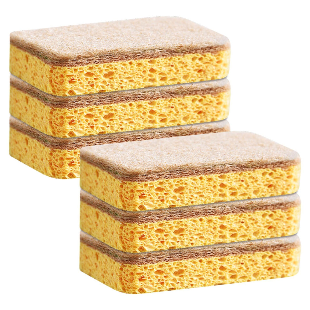 6 Pack Eco Washing Up Sponge, Biodegradable & Reusable Dish Sponges, Natural Cellulose Scrubber Sponges For Washing Dishes, Pans And Cleaning 5051226771064