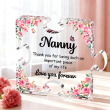 Nanny Birthday Gifts, Winzwon Personalised Presents for Nan Nanny Nana Grandma, Mothers Day Gifts for Nanny Acrylic Puzzle Plaque Decorations