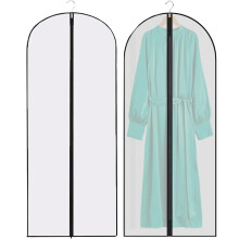 Dress Bags Covers Long,2PCS Garment Covers Bag Dress Bag Long Dress Bags Covers Translucent with Zip Waterproof Dustproof Dress Covers Garment Bags
