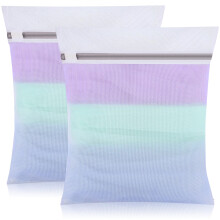 2 PCS Mesh Laundry Bags with Zips, 30cm x 40cm Fine Laundry Bags for Washing Machine Reusable Washing Bags for Laundry Delicates Wash Bags for Socks