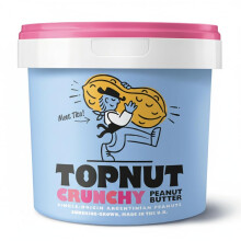 TOPNUT Crunchy Peanut Butter 1kg Tub – Single-Origin Argentinian Peanuts – 100% Natural, No Palm Oil, No Added Sugar – High Protein Crunch