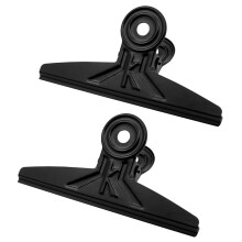Coideal Extra Large Bull Clips Black, 2 PCS 20cm Stainless Steel Huge XL Binder Paper Clip Clamps (7 7/8 Inch)