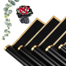 MtnLaur Flower Wrapping Paper 20 Sheets, Bouquet Wrapping Paper with Gold Border, Waterproof Korean Florist Bouquet Paper