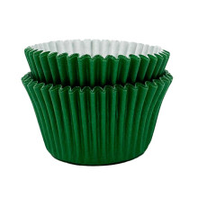 Scrumptious! 24PC Cupcake Cases - Holly Green - 65GSM 51mm x 38mm Greaseproof Paper Baking Cases