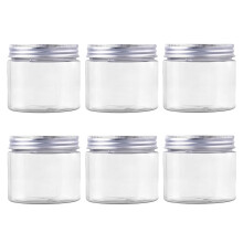 150ml / 5Oz Jars PET Plastic Empty Cosmetic Containers Jars Cases with Silver Aluminum Lid Cream Lotion Box Ointments Bottle Food Bottle Makeup Pot