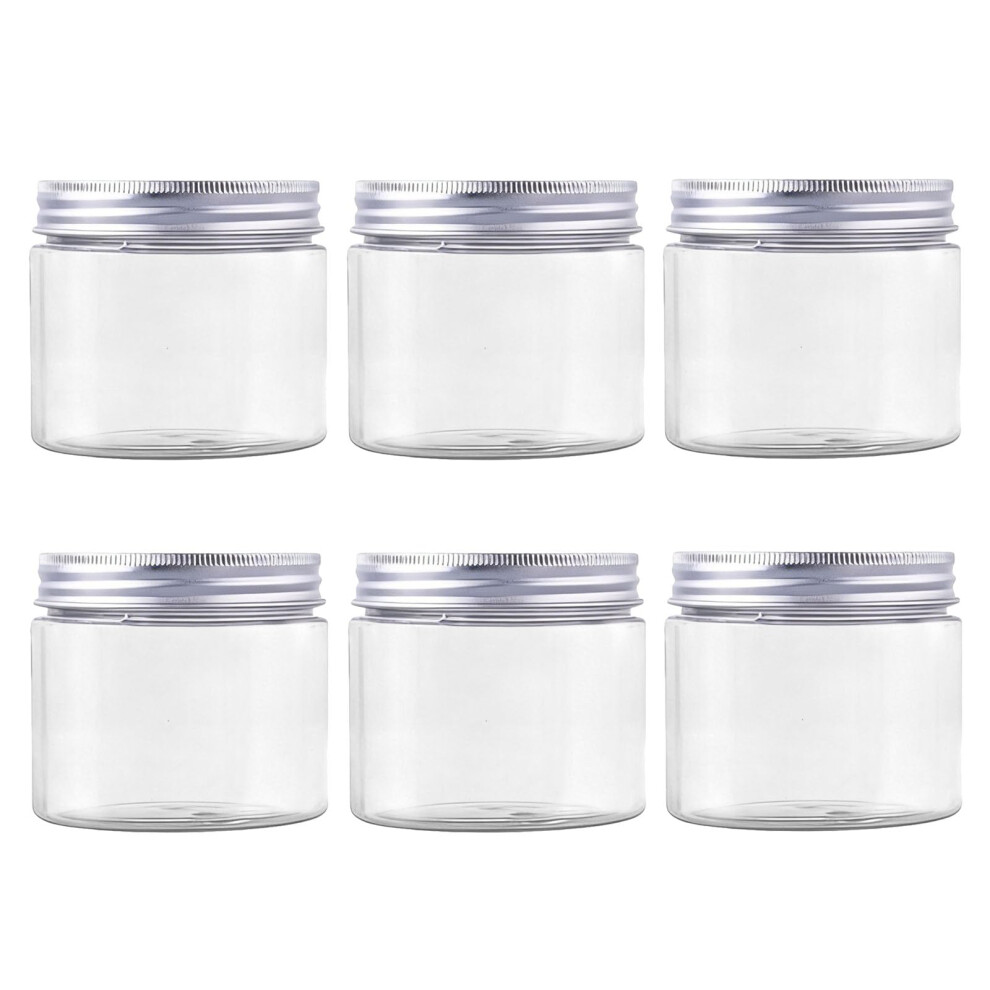Erioctry Silver/Cream 150Ml / 5Oz Jars Pet Plastic Empty Cosmetic Containers Jars Cases With Aluminum Lid Lotion Box Ointments Bottle Food Bottle Makeup Pot