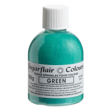 Sugarflair Green Edible Glitter Sugar Sprinkles - for Cake Decorating, Sprinkle on Cakes, Cupcakes Treats, Desserts Ice Cream and Deserts - 100g