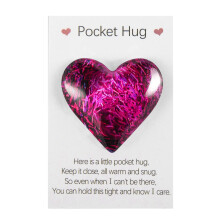 Pocket Hugs Heart, Thinking of You Gifts, Keepsake Gifts for Women Friends, Go to University School Gifts