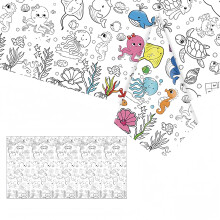 137*274cm Giant Colouring Table Cloth,Coloring Tablecloth for Kids,Paper Tablecloths Ocean Rectangular Table Cover for Parties,Art Coloring