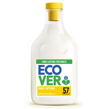 Ecover Concentrated Fabric Softener, Fabric Conditioner to Soften Your Clothes, Fresh Vanilla & Gardenia Scent 1 x 57 Washes, 1 x 1.43L
