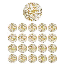 USHXVG 20 pieces of golden placemats, round gold foil, shiny tableware mats, mesh placemats for wedding and birthday parties