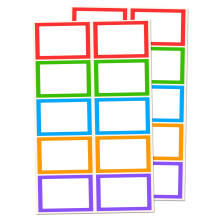 250 Pack - Coloured Labels Stickers Name Tags, 7.5 x 5 cm, 5 Colours