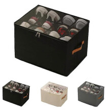(Black) Emboadlie Fabric Shoe Organizer Storage Box,Collapsible Shoe Storage Organizer