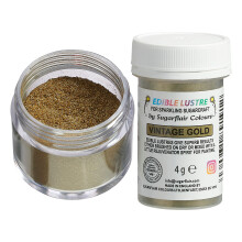 Sugarflair Vintage Gold Edible Lustre Dust (E171 Free), Add a Lustrous Shine to Cakes or Decorations. Brush On or Add Rejuvenator to Create