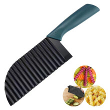 ZMREN Crinkle Cutter, Stainless Steel Wave Knife, Potato Chipper Chip Cutter, Fries Wave Knife, Crinkle Cutter French Cutter for Vegetables, Carrots